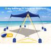 image:imageGorich Beach Tent Sun Shelter with 8 Sandbags UPF50 Protection amp Windproof Pop Up Beach Canopy Tent Sun Shade for Family Travel amp Camping Easy Setup Canopy UmbrellaDark Blue