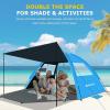 image:imageGorich Beach Tent with Canopy  Easy Setup 345678 Person Portable Sun Shelter UPF 50 UV Protection Sun Shade Lightweight amp Compact Beach Cabana for Family TravelDark ShelterSkyblue