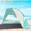 image:imageGorich Portable Beach Tent for 34567 Person with UPF 50 UV Protection Lightweight amp Foldable Sun Shelter with 5 Sand Bags Easy Setup Windproof Beach Umbrella Sun ShadeTurquoise