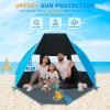 image:imageGorich Portable Beach Tent for 34567 Person with UPF 50 UV Protection Lightweight amp Foldable Sun Shelter with 5 Sand Bags Easy Setup Windproof Beach Umbrella Sun ShadeDark ShelterSkyblue
