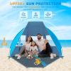 image:imageGorich Portable Beach Tent for 34567 Person with UPF 50 UV Protection Lightweight amp Foldable Sun Shelter with 5 Sand Bags Easy Setup Windproof Beach Umbrella Sun ShadeSkyblue