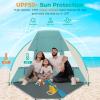 image:imageGorich Portable Beach Tent for 34567 Person with UPF 50 UV Protection Lightweight amp Foldable Sun Shelter with 5 Sand Bags Easy Setup Windproof Beach Umbrella Sun ShadeTurquoise