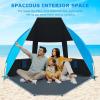 image:imageGorich Portable Beach Tent for 34567 Person with UPF 50 UV Protection Lightweight amp Foldable Sun Shelter with 5 Sand Bags Easy Setup Windproof Beach Umbrella Sun ShadeDark ShelterSkyblue
