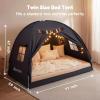 image:imageGorich Twin Bed Tent for Kids Indoor Privacy Toddler Sleeping Canopy with Mesh Window Fits Bunk or Floor Bed Include Star Lights amp Tassels Cozy Playhouse for Boys Girls BirthdayBlack