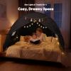 image:imageGorich Twin Bed Tent for Kids Indoor Privacy Toddler Sleeping Canopy with Mesh Window Fits Bunk or Floor Bed Include Star Lights amp Tassels Cozy Playhouse for Boys Girls BirthdayBlack