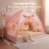image:imageGorich Twin Bed Tent for Kids Indoor Privacy Toddler Sleeping Canopy with Mesh Window Fits Bunk or Floor Bed Include Star Lights amp Tassels Cozy Playhouse for Boys Girls BirthdayPink