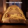image:imageGorich Twin Bed Tent for Kids Indoor Privacy Toddler Sleeping Canopy with Mesh Window Fits Bunk or Floor Bed Include Star Lights amp Tassels Cozy Playhouse for Boys Girls BirthdayCream