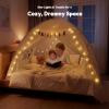 image:imageGorich Twin Bed Tent for Kids Indoor Privacy Toddler Sleeping Canopy with Mesh Window Fits Bunk or Floor Bed Include Star Lights amp Tassels Cozy Playhouse for Boys Girls BirthdayCream