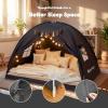 image:imageGorich Twin Bed Tent for Kids Indoor Privacy Toddler Sleeping Canopy with Mesh Window Fits Bunk or Floor Bed Include Star Lights amp Tassels Cozy Playhouse for Boys Girls BirthdayBlack