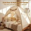 image:imageGorich Twin Bed Tent for Kids Indoor Privacy Toddler Sleeping Canopy with Mesh Window Fits Bunk or Floor Bed Include Star Lights amp Tassels Cozy Playhouse for Boys Girls BirthdayCream