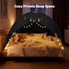 image:imageGorich Twin Bed Tent for Kids Indoor Privacy Toddler Sleeping Canopy with Mesh Window Fits Bunk or Floor Bed Include Star Lights amp Tassels Cozy Playhouse for Boys Girls BirthdayBlack