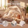 image:imageGorich Twin Bed Tent for Kids Indoor Privacy Toddler Sleeping Canopy with Mesh Window Fits Bunk or Floor Bed Include Star Lights amp Tassels Cozy Playhouse for Boys Girls BirthdayCream