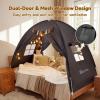 image:imageGorich Twin Bed Tent for Kids Indoor Privacy Toddler Sleeping Canopy with Mesh Window Fits Bunk or Floor Bed Include Star Lights amp Tassels Cozy Playhouse for Boys Girls BirthdayBlack