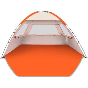 image:imageGorich Beach Tent Sun Shelter for 346810 Person with UPF 50 UV Protection Lightweight amp Easy Setup Beach Shade Canopy Portable Beach Shade Tent Beach CabanaOrange Beige