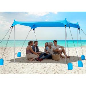 image:imageGorich Beach Tent Sun Shelter with 8 Sandbags UPF50 Protection amp Windproof Pop Up Beach Canopy Tent Sun Shade for Family Travel amp Camping Easy Setup Canopy UmbrellaSkyblue