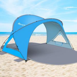 image:imageGorich Beach Tent Sun Shelter with UPF50 UV Protection for 1234567 Person Lightweight amp Portable Beach Shade Canopy with 2 Zippered Doors Easy Setup Family Beach UmbrellaSkyblue