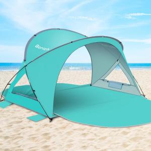 image:imageGorich Beach Tent Sun Shelter with UPF50 UV Protection for 1234567 Person Lightweight amp Portable Beach Shade Canopy with 2 Zippered Doors Easy Setup Family Beach UmbrellaTurquoise