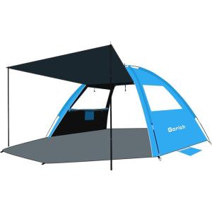 image:imageGorich Beach Tent with Canopy  Easy Setup 345678 Person Portable Sun Shelter UPF 50 UV Protection Sun Shade Lightweight amp Compact Beach Cabana for Family TravelDark ShelterSkyblue