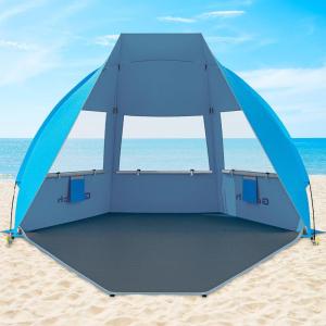 image:imageGorich Portable Beach Tent for 34567 Person with UPF 50 UV Protection Lightweight amp Foldable Sun Shelter with 5 Sand Bags Easy Setup Windproof Beach Umbrella Sun ShadeSkyblue