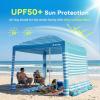 image:imageGorich Beach Cabana with UPF50 UV Protection 8x8 FT10x10 FT Beach Canopy Tent with Side Wall Easy Setup Windproof Portable Sun Shelter Shade for FamilyOcean Blue Stripe