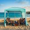 image:imageGorich Beach Cabana with UPF50 UV Protection 8x8 FT10x10 FT Beach Canopy Tent with Side Wall Easy Setup Windproof Portable Sun Shelter Shade for FamilyMint Stripe