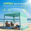 image:imageGorich Beach Cabana with UPF50 UV Protection 8x8 FT10x10 FT Beach Canopy Tent with Side Wall Easy Setup Windproof Portable Sun Shelter Shade for FamilyMint Stripe
