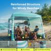 image:imageGorich Beach Cabana with UPF50 UV Protection 8x8 FT10x10 FT Beach Canopy Tent with Side Wall Easy Setup Windproof Portable Sun Shelter Shade for FamilyMint Stripe