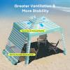 image:imageGorich Beach Cabana with UPF50 UV Protection 8x8 FT10x10 FT Beach Canopy Tent with Side Wall Easy Setup Windproof Portable Sun Shelter Shade for FamilyMint Stripe