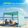image:imageGorich Beach Cabana with UPF50 UV Protection 8x8 FT10x10 FT Beach Canopy Tent with Side Wall Easy Setup Windproof Portable Sun Shelter Shade for FamilyMint Stripe