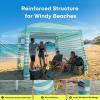 image:imageGorich Beach Cabana with UPF50 UV Protection 8x8 FT10x10 FT Beach Canopy Tent with Side Wall Easy Setup Windproof Portable Sun Shelter Shade for FamilyMint Stripe