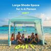 image:imageGorich Beach Cabana with UPF50 UV Protection 8x8 FT10x10 FT Beach Canopy Tent with Side Wall Easy Setup Windproof Portable Sun Shelter Shade for FamilyMint Stripe