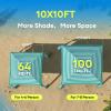 image:imageGorich Beach Cabana with UPF50 UV Protection 8x8 FT10x10 FT Beach Canopy Tent with Side Wall Easy Setup Windproof Portable Sun Shelter Shade for FamilyMint Stripe