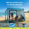 image:imageGorich Beach Cabana with UPF50 UV Protection 8x8 FT10x10 FT Beach Canopy Tent with Side Wall Easy Setup Windproof Portable Sun Shelter Shade for FamilyOcean Blue Stripe