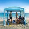 image:imageGorich Beach Cabana with UPF50 UV Protection 8x8 FT10x10 FT Beach Canopy Tent with Side Wall Easy Setup Windproof Portable Sun Shelter Shade for FamilyOcean Blue Stripe