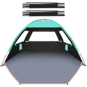 image:imageGorich Beach Tent for 3 People  Beach Tent Poles for Replacement 3 People Dark Shelter Turquorise