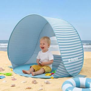 image:imageGorich Pop Up Baby Beach Tent with UPF50 UV Protection Portable Toddler Sun Shelter with Mesh Ventilation Lightweight amp Foldable Play Shade Tent for Beach Park amp BackyardLight Blue