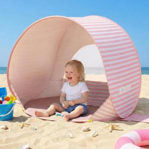 image:imageGorich Pop Up Baby Beach Tent with UPF50 UV Protection Portable Toddler Sun Shelter with Mesh Ventilation Lightweight amp Foldable Play Shade Tent for Beach Park amp BackyardSweet Pink