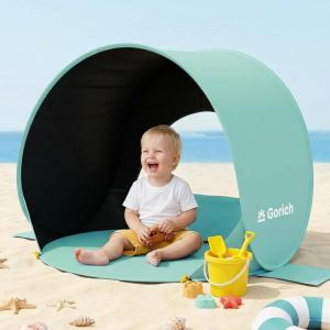 image:imageGorich Pop Up Baby Beach Tent with UPF50 UV Protection Portable Toddler Sun Shelter with Mesh Ventilation Lightweight amp Foldable Play Shade Tent for Beach Park amp BackyardDark ShelterTurquoise