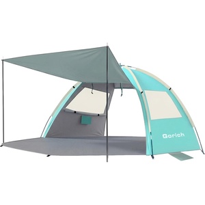 image:imageGorich Beach Tent Sun Shelter with Canopy Easy Setup UPF50 UV Protection Sun Shade for 345678 Person Lightweight amp Compact Beach Umbrella for Family TravelTurquoise