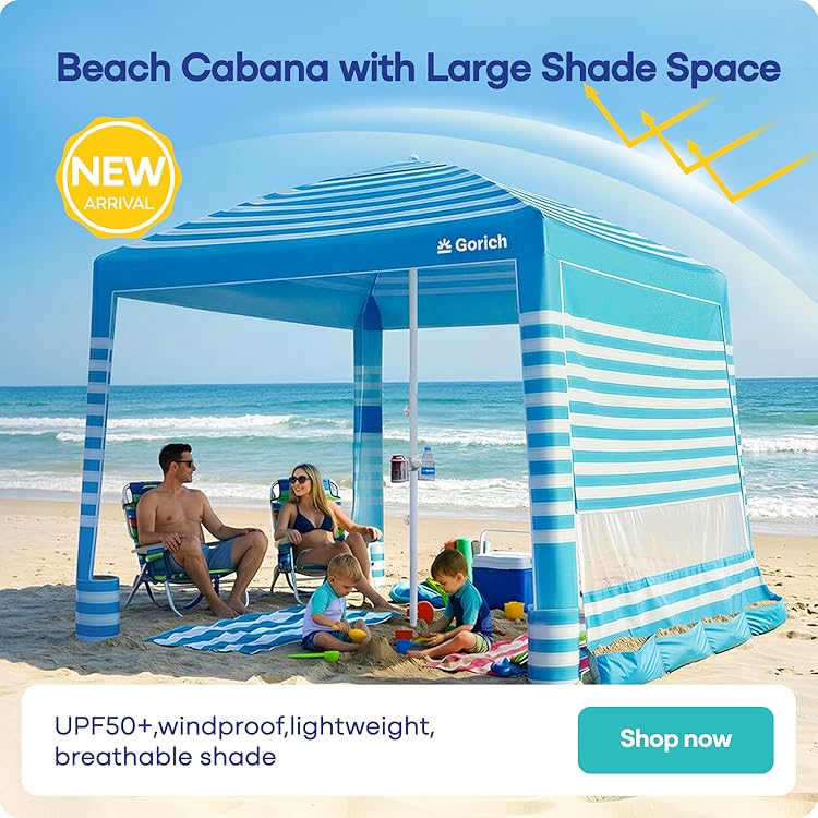 Gorich Official Store | Portable Sun Shelter, Anti-UV Beach Tent for Outdoor