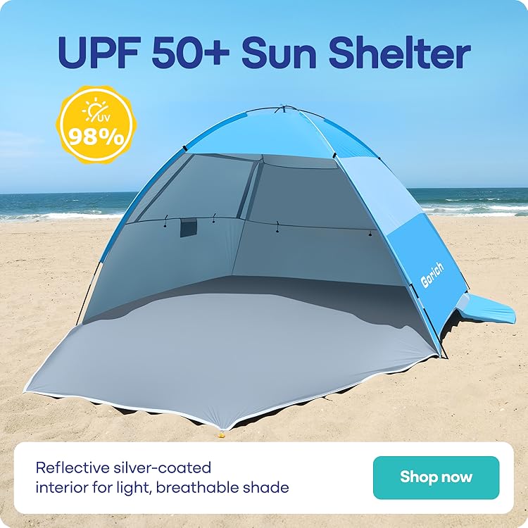Gorich Official Store | Portable Sun Shelter, Anti-UV Beach Tent for Outdoor